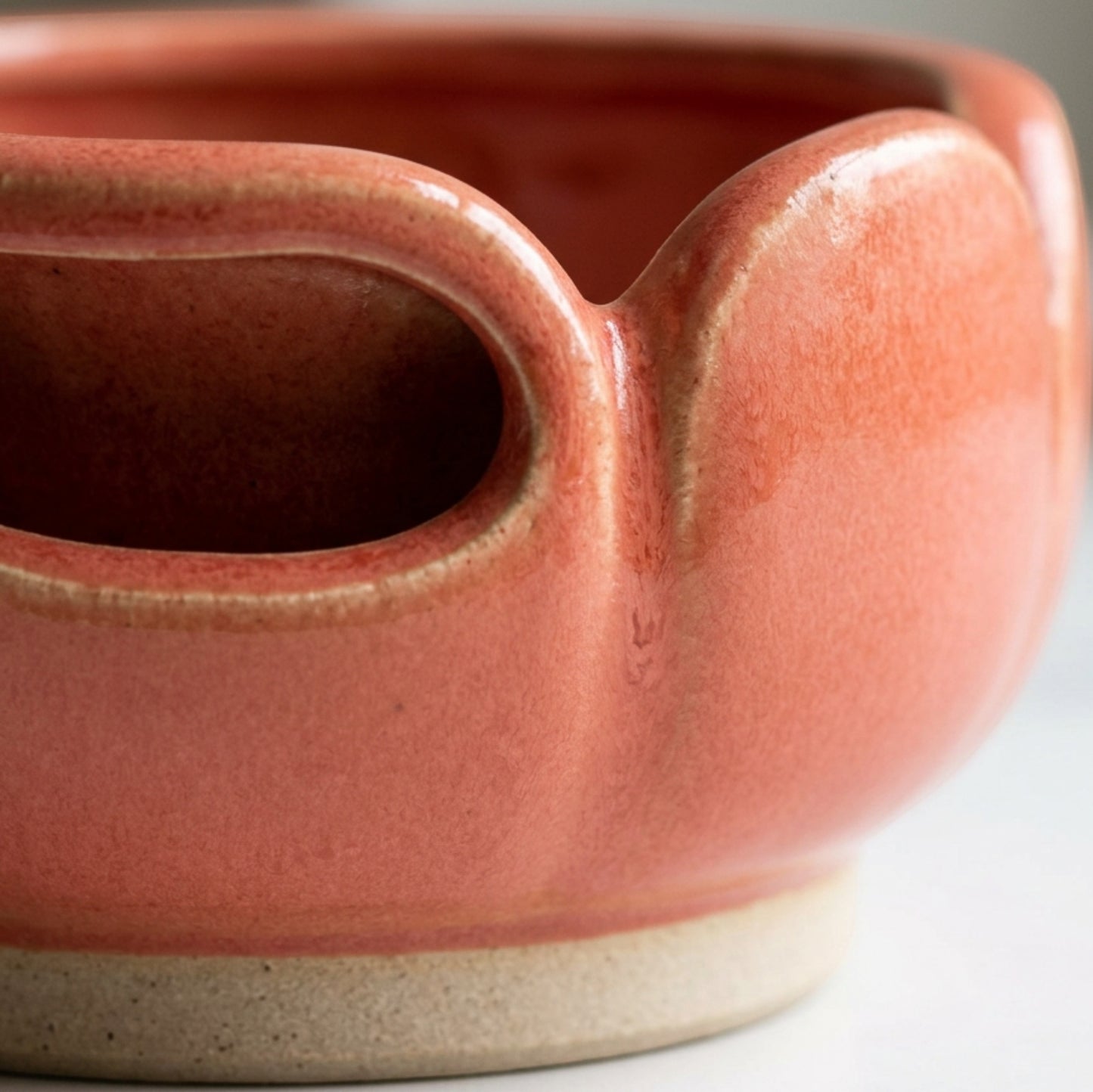 Ymxnd Petalrim Ceramic Cachepot 7 in Coral Scalloped - Detail view