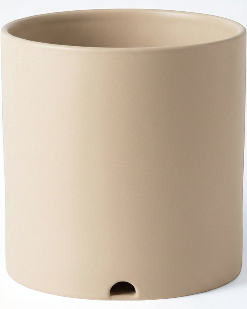Ymxnd Matte Ceramic Planter Beige 15 cm with Drainage