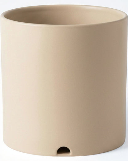 Ymxnd Matte Ceramic Planter Beige 15 cm with Drainage