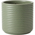 Ymxnd Ribbed Ceramic Planter Indoor 8 in Sage Green