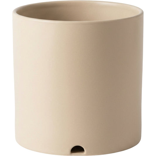 Ymxnd Matte Ceramic Planter Beige 15 cm with Drainage
