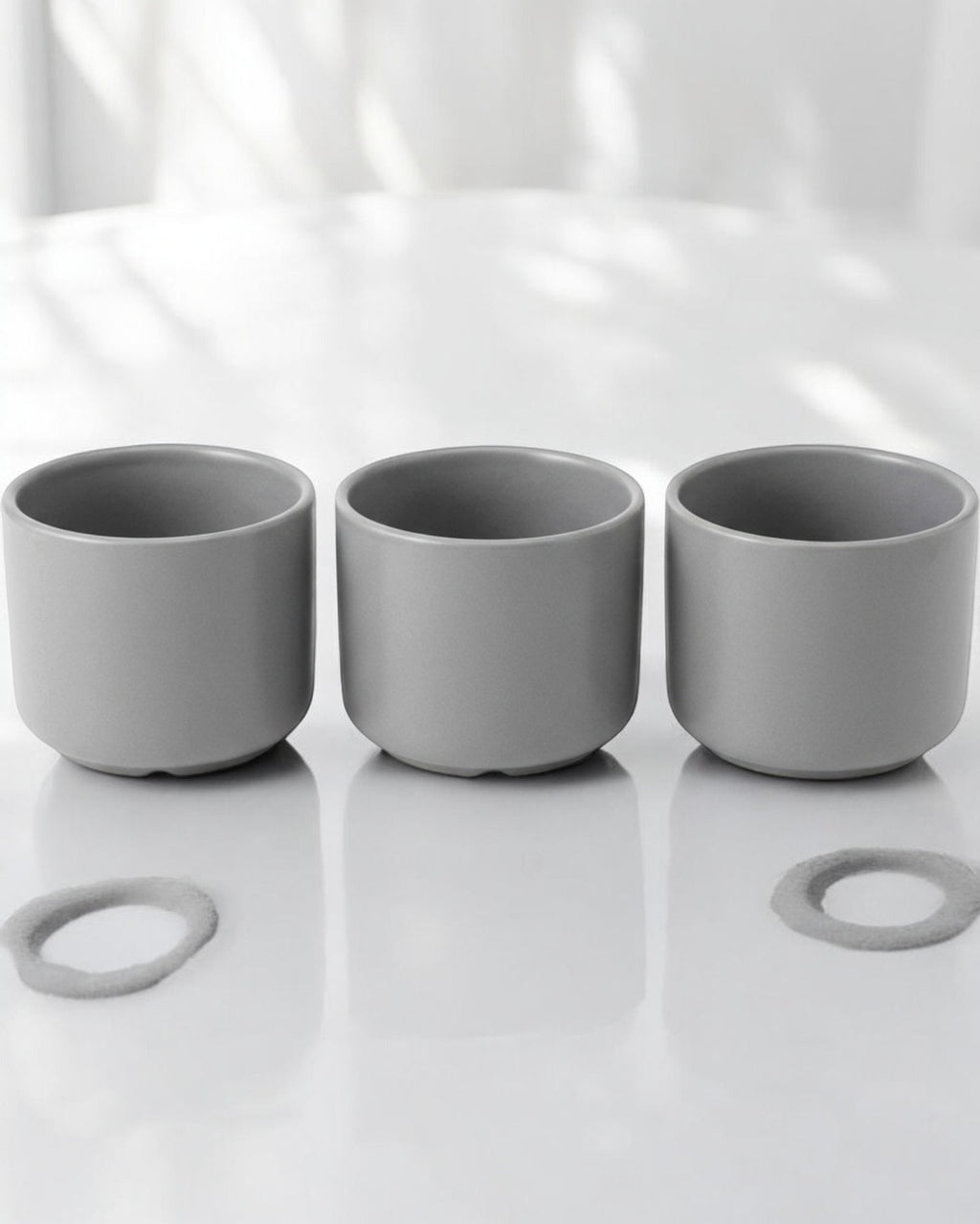 Ymxnd Ceramic Succulent Pot Set 3-Piece Gray 8 cm