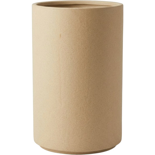 Ymxnd Tall Cylinder Ceramic Planter 10 in Sand Beige