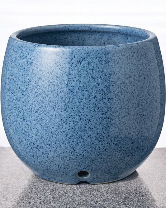 Ymxnd Speckled Ceramic Plant Pot Blue 13 cm