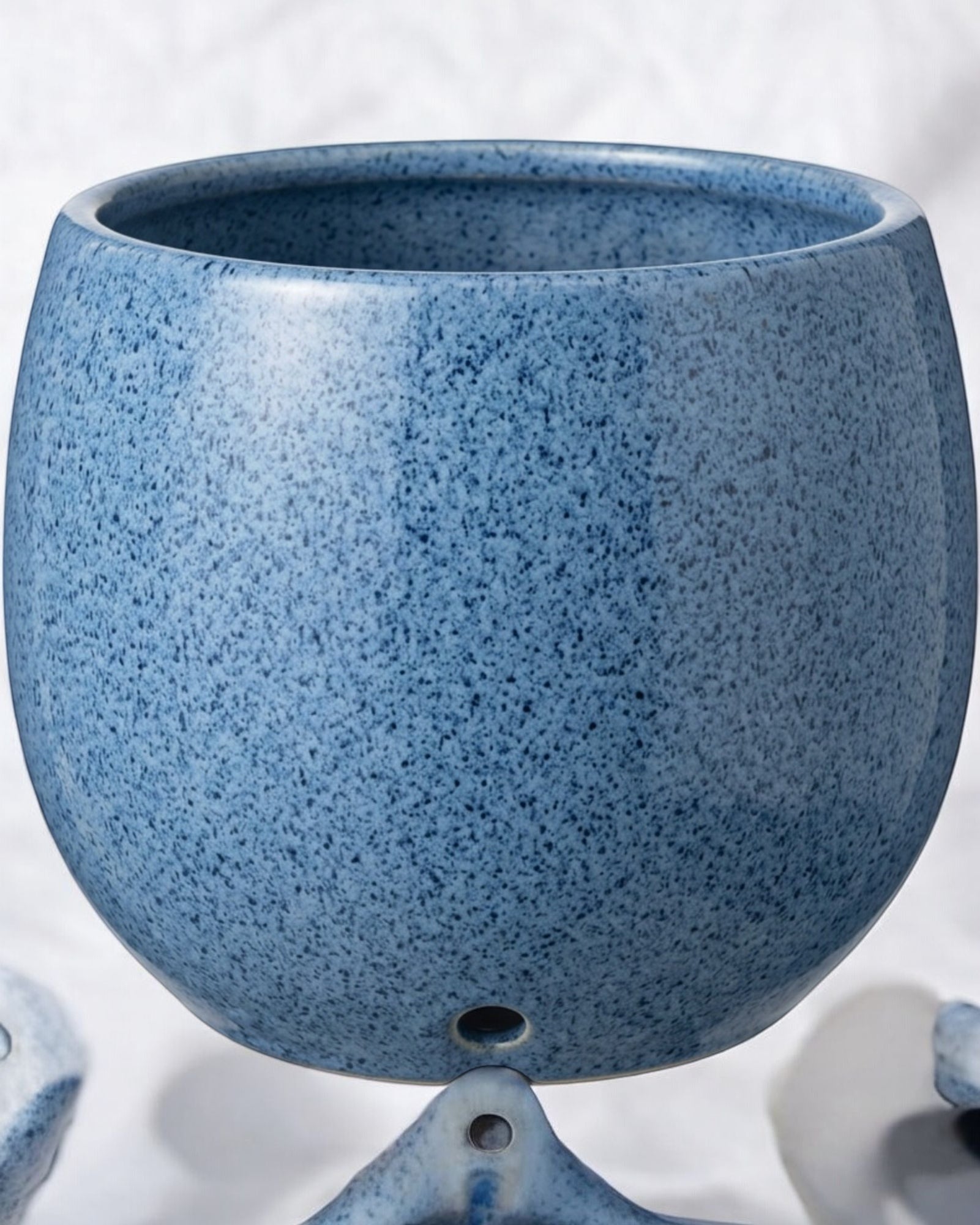 Ymxnd Speckled Ceramic Plant Pot Blue 13 cm